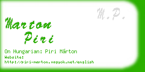 marton piri business card