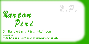 marton piri business card